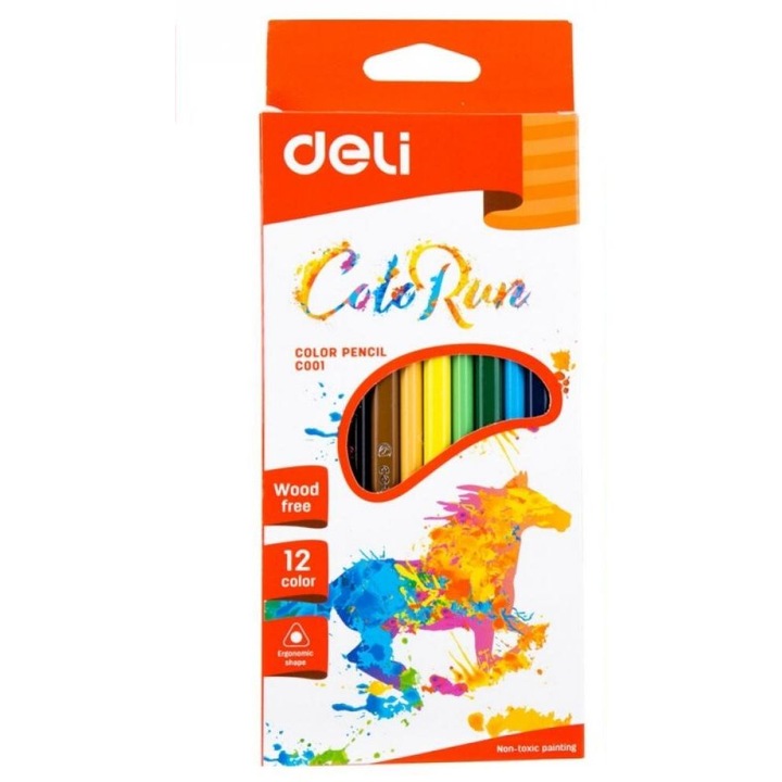 Deli Color Run Színes ceruza készlet, 12 db-os