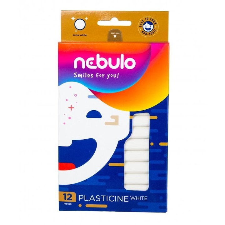 Пластелин Nebuló, 12 броя, Натурален, 200 гр