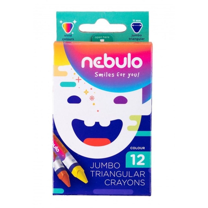 Nebuló Jumbo háromszögletű zsírkréta, 12 darabos