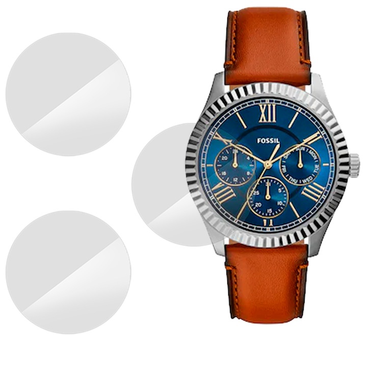 3 db SILKASE fólia készlet Fossil FS5634-hez, szilikon, megújuló, teljes kijelzős