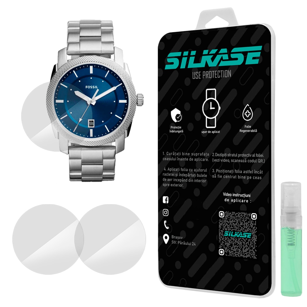 Set 3 folii SILKASE pentru Fossil FS5340, silicon, regenerabil