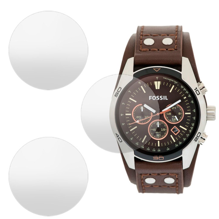 3 db SILKASE matt fólia készlet Fossil CH2891-hez, szilikon, megújuló, teljes kijelzős