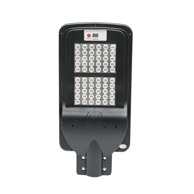 Lampa LED cu prindere pe stalp pentru iluminat stradal Breckner BK69219, 6V/60W cu panou solar monocristalin si senzor de miscare, negru