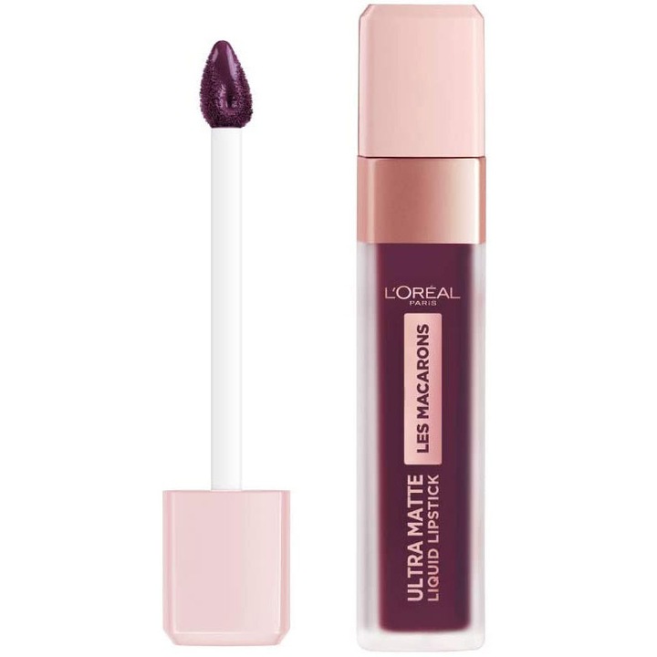 Ruj Lichid L'Oreal Paris Les Macarons Matte, 830 Blackcurrant Crush, 7.6 ml