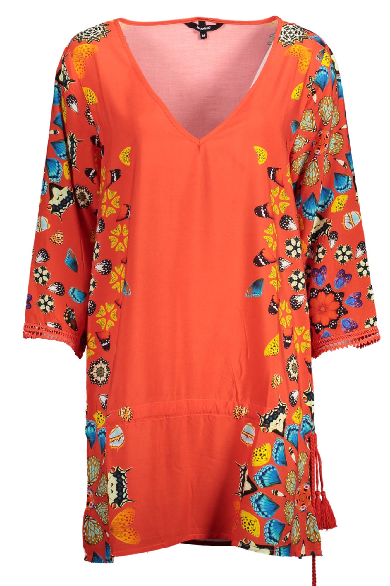 Rochie, Desigual, Rosu, Floral, Rosu
