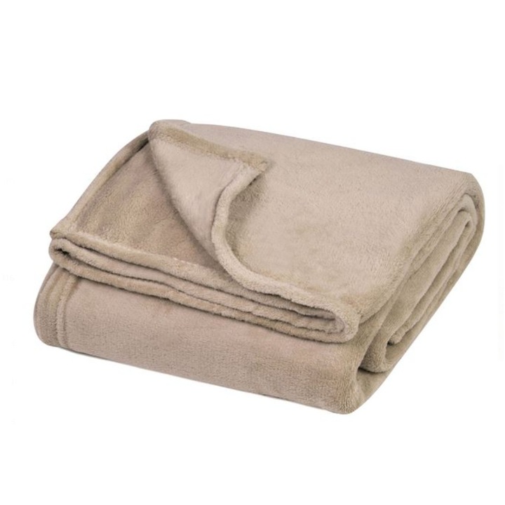 Меко одеяло с кадифена материя, Бежово, 160 х 130 см