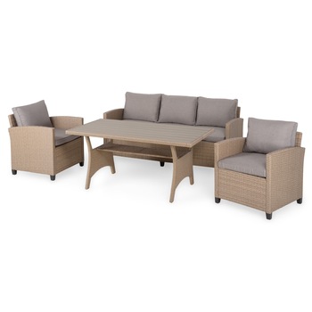 Set mobilier gradina/terasa 2 fotolii, canapea si masa Maison Mex BAXTER natur/bej Set mobilier gradina/terasa 2 fotolii, canapea si masa Maison Mex BAXTER natur/bej