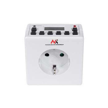 Priza programabila digitala Maclean MCE30G, 10 programe, CD Random, 3600W, alb Priza programabila digitala Maclean MCE30G, 10 programe, CD Random, 3600W, alb