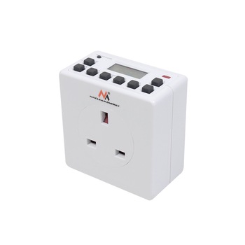 Priza programabila Maclean MCE30GB, 10 programe, CD Random, 3600W, alb Priza programabila Maclean MCE30GB, 10 programe, CD Random, 3600W, alb