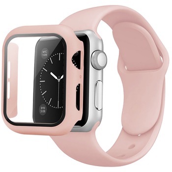 Pachet Freya Curea de Silicon si Carcasa Protectie Pentru Apple Watch 2,3,4,5,6,SE 44MM S Sand Pink Pachet Freya Curea de Silicon si Carcasa Protectie Pentru Apple Watch 2,3,4,5,6,SE 44MM S Sand Pink