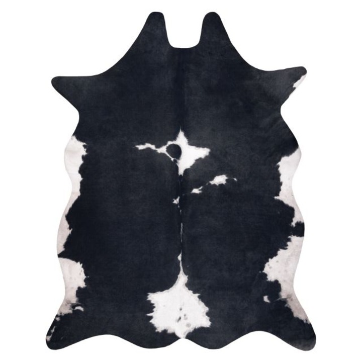 Covor artificial cowhide, DYWANY ŁUSZCZÓW vaca g5070-3 negru alb din piele, 100x150 cm