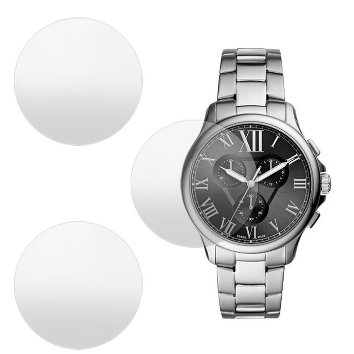 3 db SILKASE matt fólia készlet Fossil FS5637-hez, szilikon, megújuló, teljes kijelzős