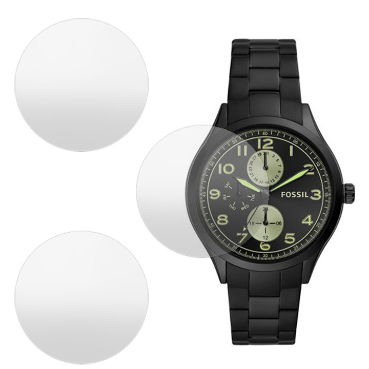 3 db SILKASE matt fólia készlet Fossil BQ2517-hez, szilikon, megújuló, teljes kijelzős