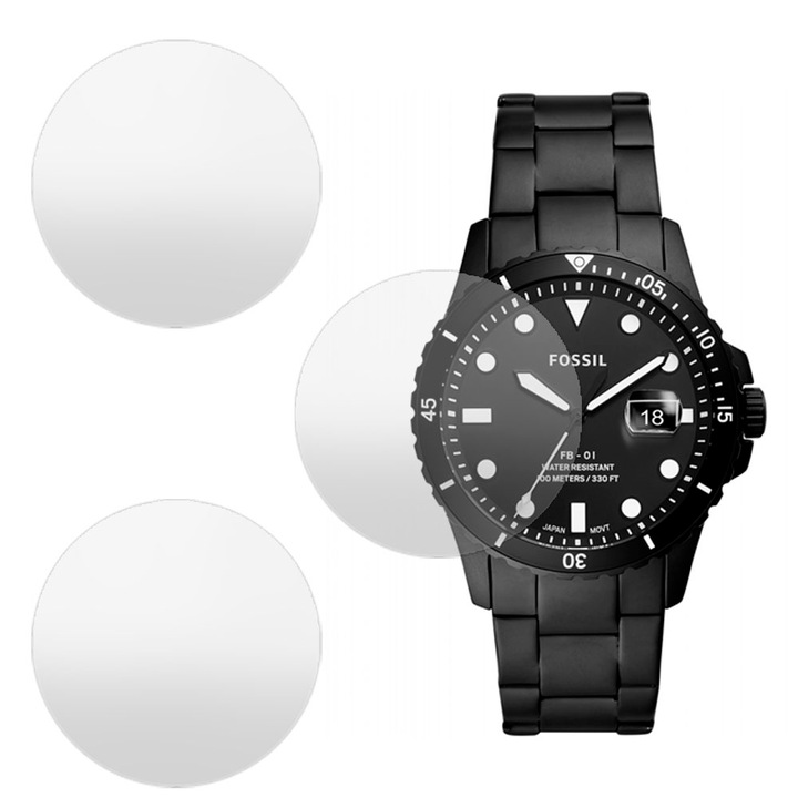 3 db SILKASE matt fólia készlet Fossil FS5659-hez, szilikon, megújuló, teljes kijelzős