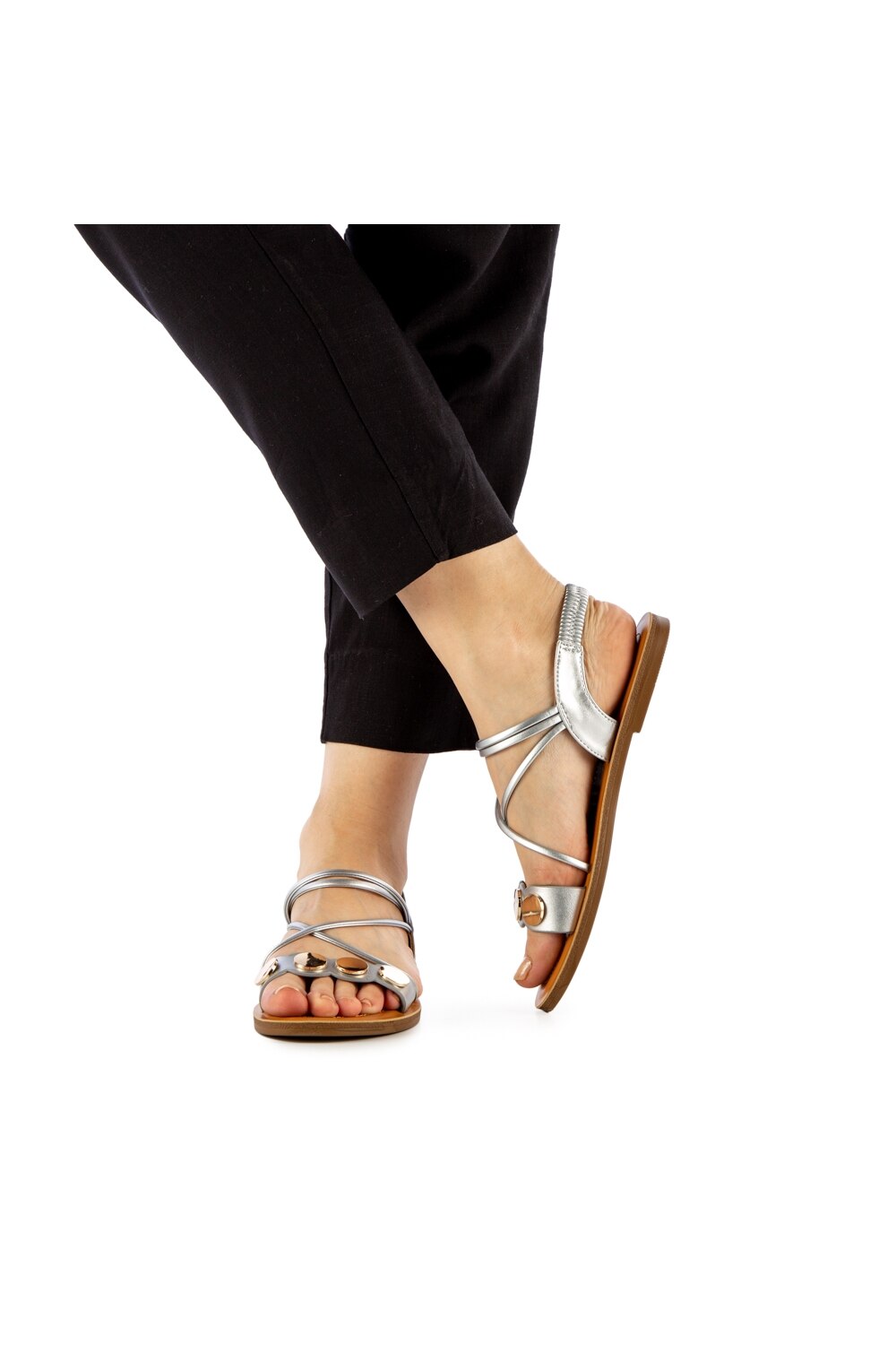 Sandale dama Lylla Argintiu, Argintiu