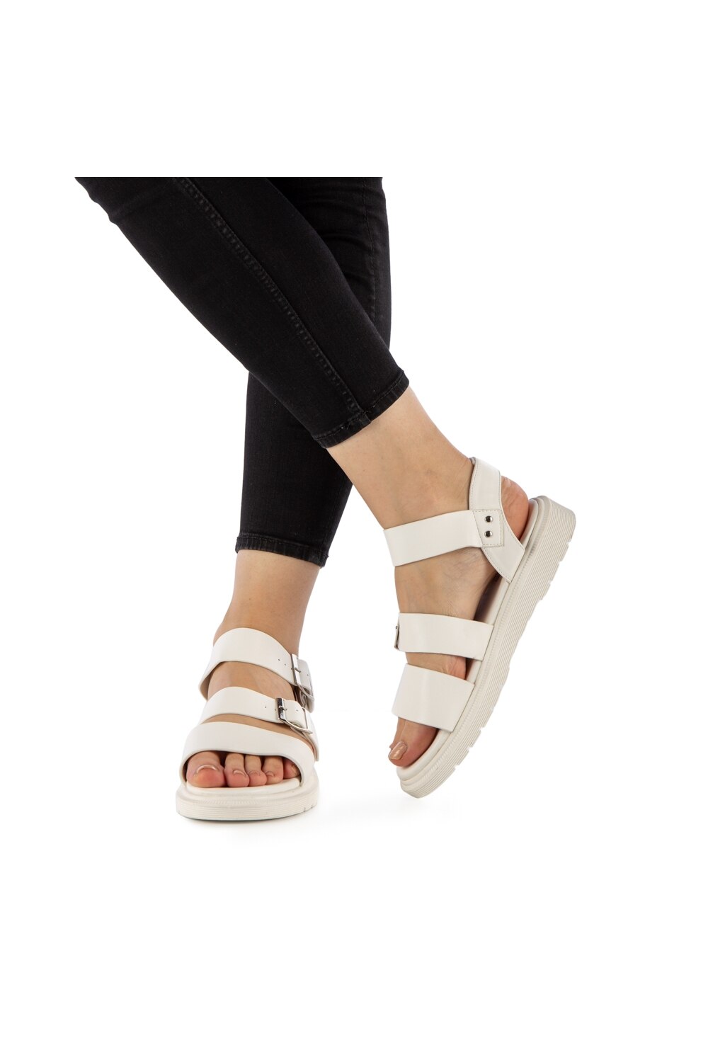 Sandale dama Peny Alb, Alb