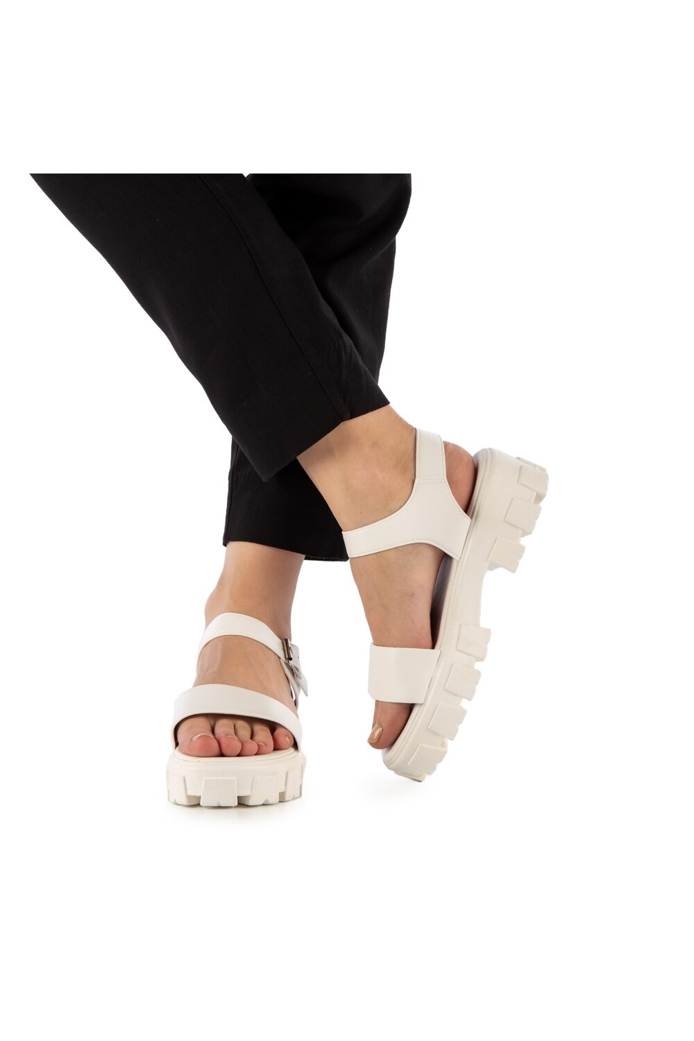 Sandale dama Zakaria Alb, Alb, 39