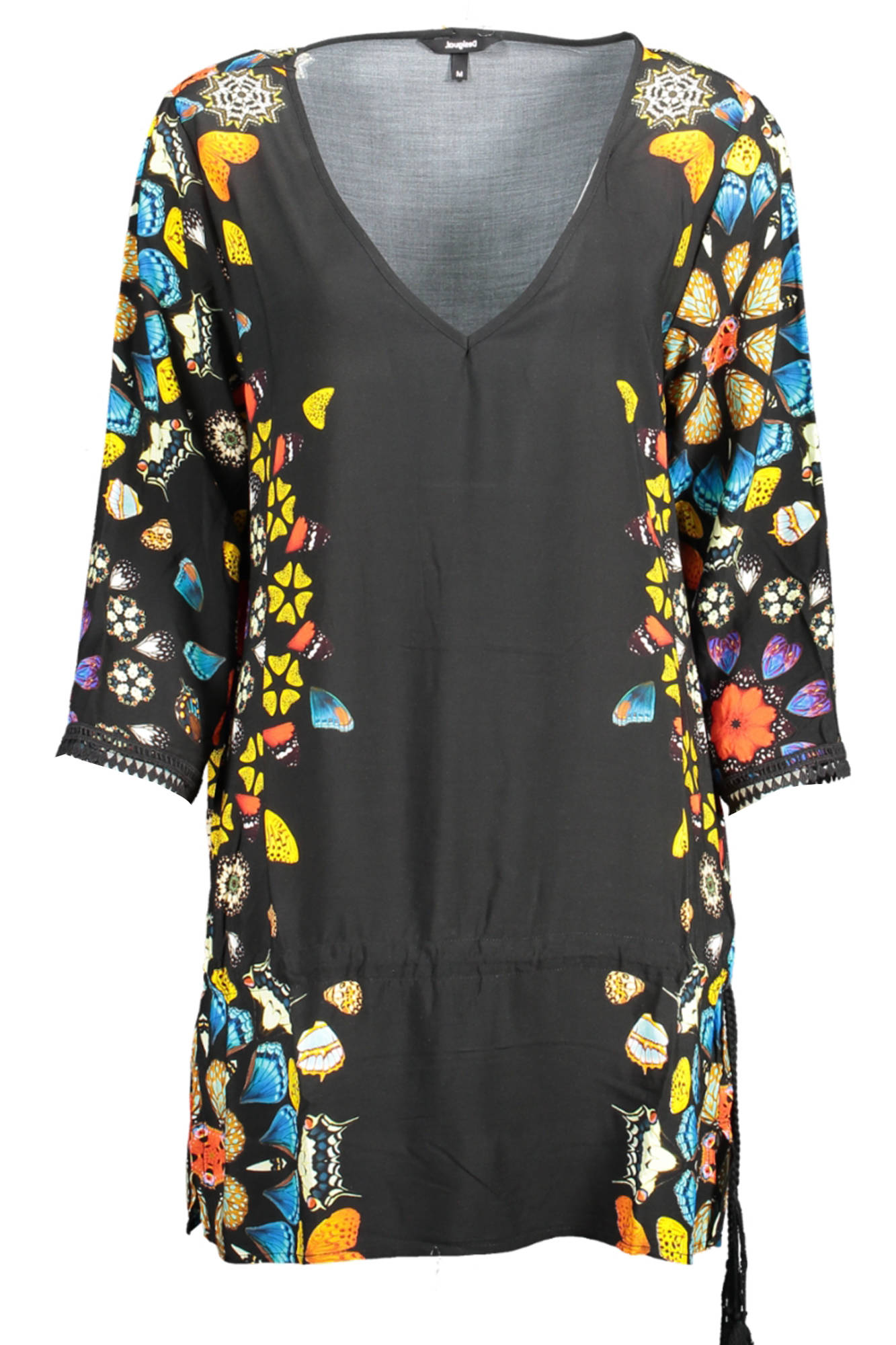 Rochie, Desigual, Negru, lejer,Floral, L