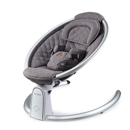 Leagan Electric Multifunctional Hot Mom. Reglarea scaunului in mai multe unghiuri, cu plasa de tantari, bumbac, Bluetooth, ecran tactil LCD, BB200-DARK-GREY