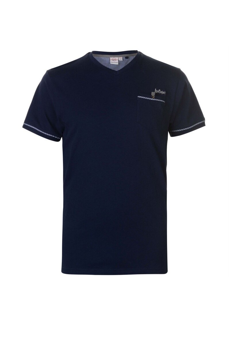 Lee Cooper, Tricou Check Trim VN, Bumbac, S, Albastru inchis