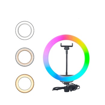 Lampa Circulara eLIVE JY-14RGB PRO, Tip Ring Light 26cm, Trepied 170cm, Stativ Masa, Jocuri de Lumini, Photo Studio, Suport Smartphone Selfie, Makeup Lamp, 26 Moduri de Lumina Lampa Circulara eLIVE JY-14RGB PRO, Tip Ring Light 26cm, Trepied 170cm, Stativ Masa, Jocuri de Lumini, Photo Studio, Suport Smartphone Selfie, Makeup Lamp, 26 Moduri de Lumina