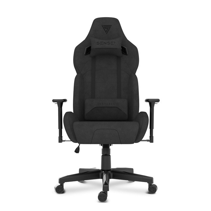 Гейминг столове SENSE7 Sentinel, Материал,150kg, Черно