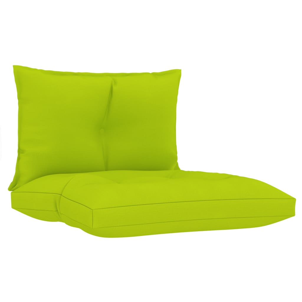 Set perne pentru canapea din paleti, 2 buc, verde aprins, textil 314615