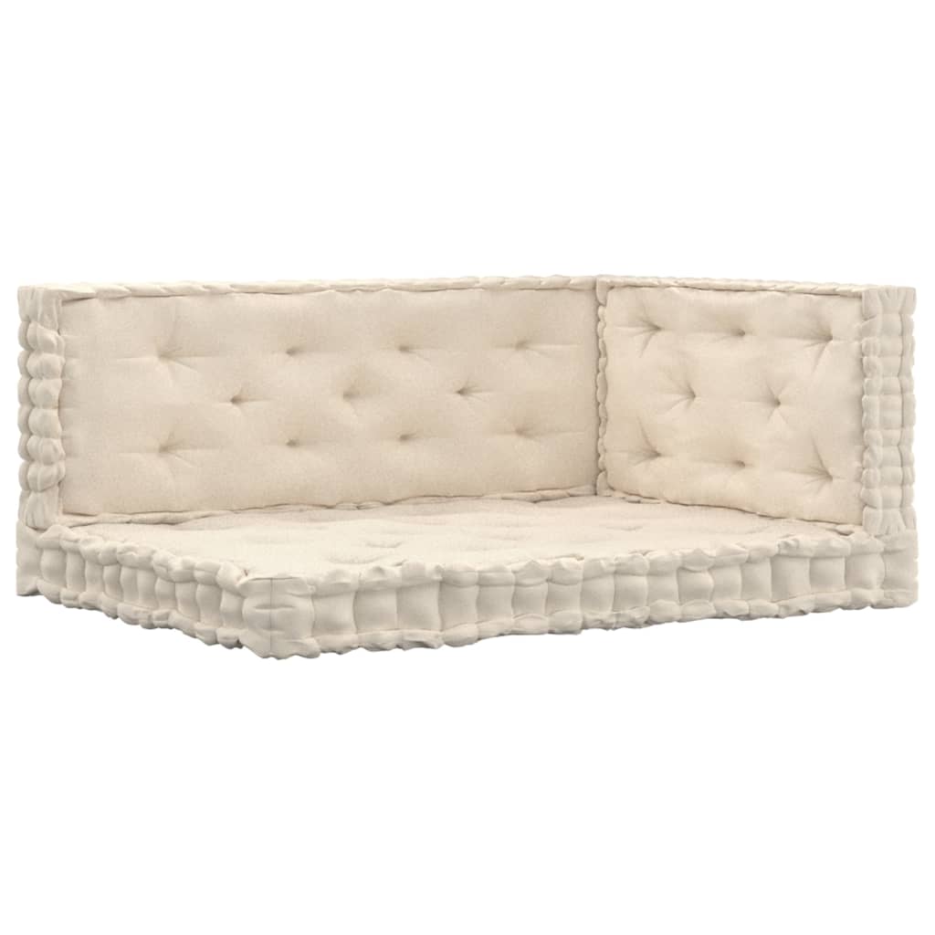 Set perne de podea pentru paleti, 3 buc, bej, bumbac 3068606