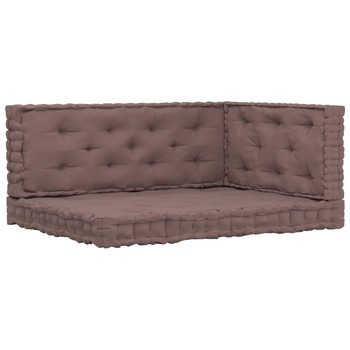 Set perne de podea pentru paleti, 3 buc, gri taupe, bumbac 3068613 Set perne de podea pentru paleti, 3 buc, gri taupe, bumbac 3068613