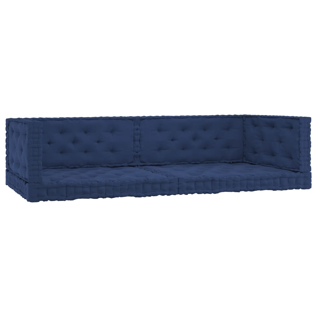 Set perne podea din paleti, 6 buc, bleumarin deschis, bumbac