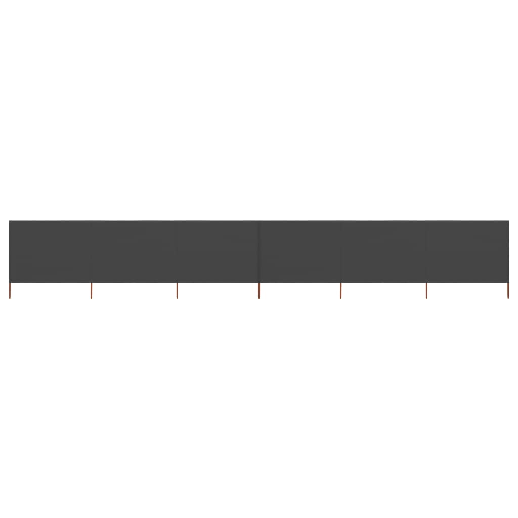 Paravan anti-vant cu 6 panouri, antracit, 800x120 cm, textil