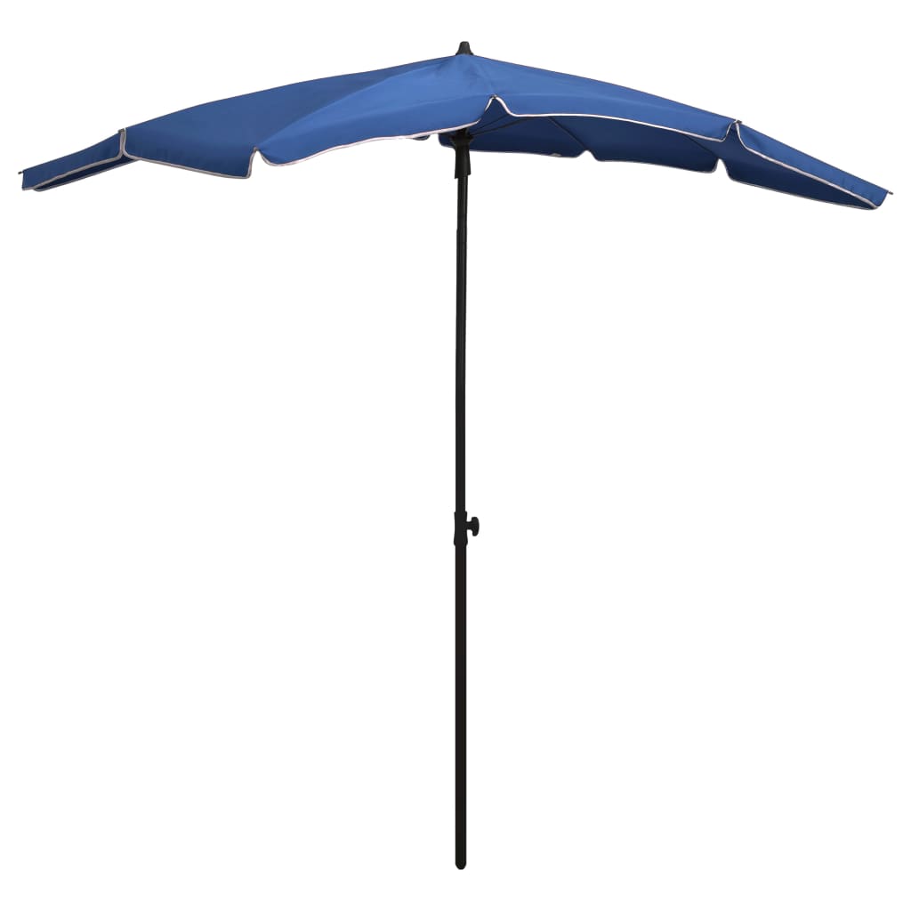 Umbrela de gradina cu stalp din otel vidaXL, Poliester, 200 x 130 x 234 cm, Albastru