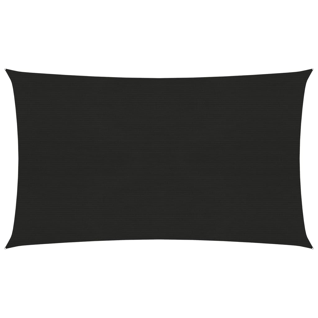 Panza de parasolar pentru exterior in forma dreptunghiulara vidaXL, Polietilena, 200 x 500 cm, Negru