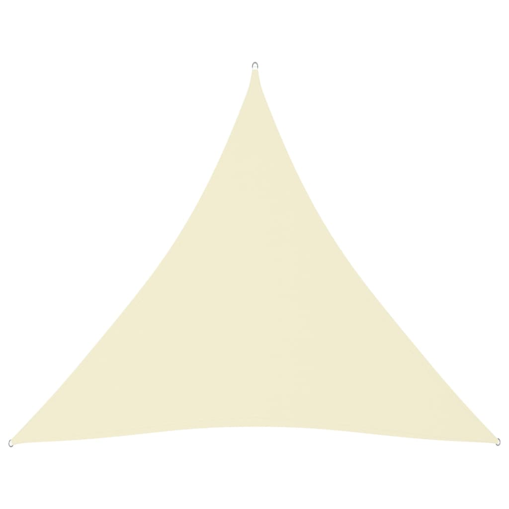 Copertina parasolar triunghiular vidaXL, Tesatura oxford cu invelis din PU, 4,5 x 4,5 x 4,5 m, Crem