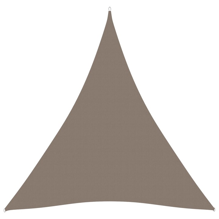 Copertina parasolar triunghiular vidaXL, Tesatura oxford cu invelis din PU, 6 x 6 x 6 m, Gri Taupe