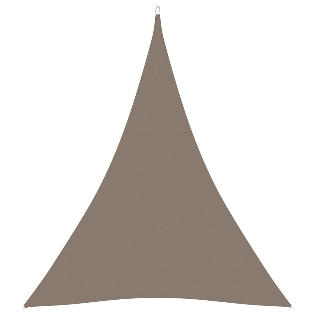 Copertina parasolar triunghiular vidaXL, Tesatura oxford cu invelis din PU, 5 x 6 x 6 m, Gri Taupe
