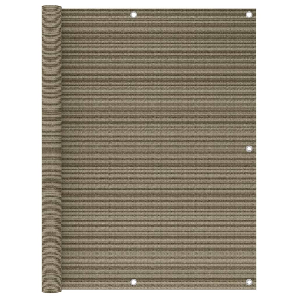 Paravan de balcon rezistent la raze UV vidaXL, Polietilena, 120 x 500 cm, Taupe