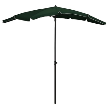 Umbrela de gradina cu stalp din otel vidaXL, Poliester, 200 x 130 x 234 cm, Verde