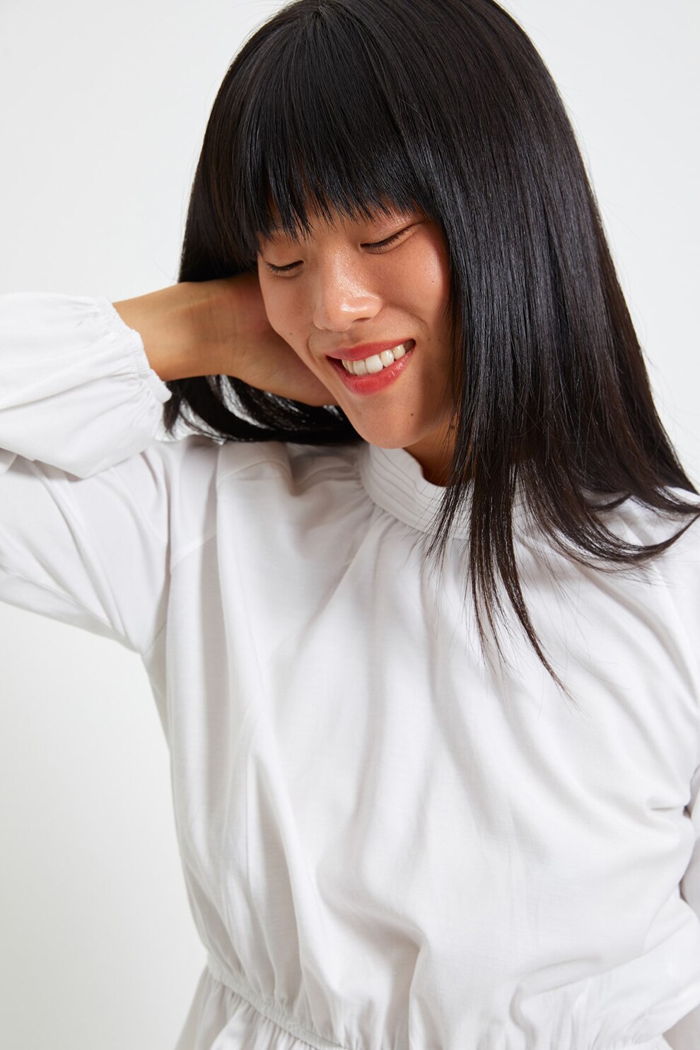 Trendyol, Bluza cu guler scurt, Crem