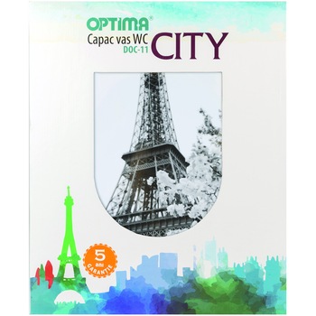 Capac WC universal Optima City, plastic, Tour Eiffel Capac WC universal Optima City, plastic, Tour Eiffel