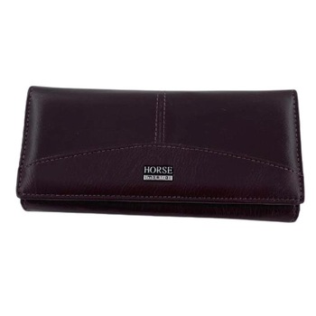 Portofel dama, Horse imperial, piele naturala, visiniu cu capsa, 18 cm Portofel dama, Horse imperial, piele naturala, visiniu cu capsa, 18 cm