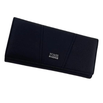 Portofel dama, Horse imperial, piele naturala, negru cu capsa, 18 cm Portofel dama, Horse imperial, piele naturala, negru cu capsa, 18 cm