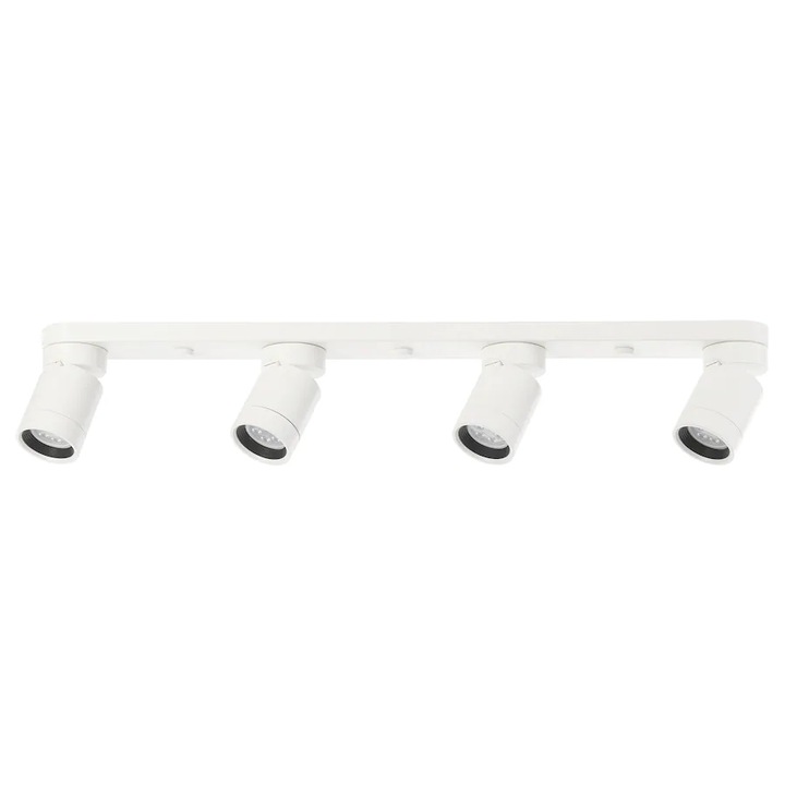 Plafoniera sina tavan cu 4 spoturi pentru bec LED, otel/aluminiu, alb, 73x12x7 cm, 8.5 W