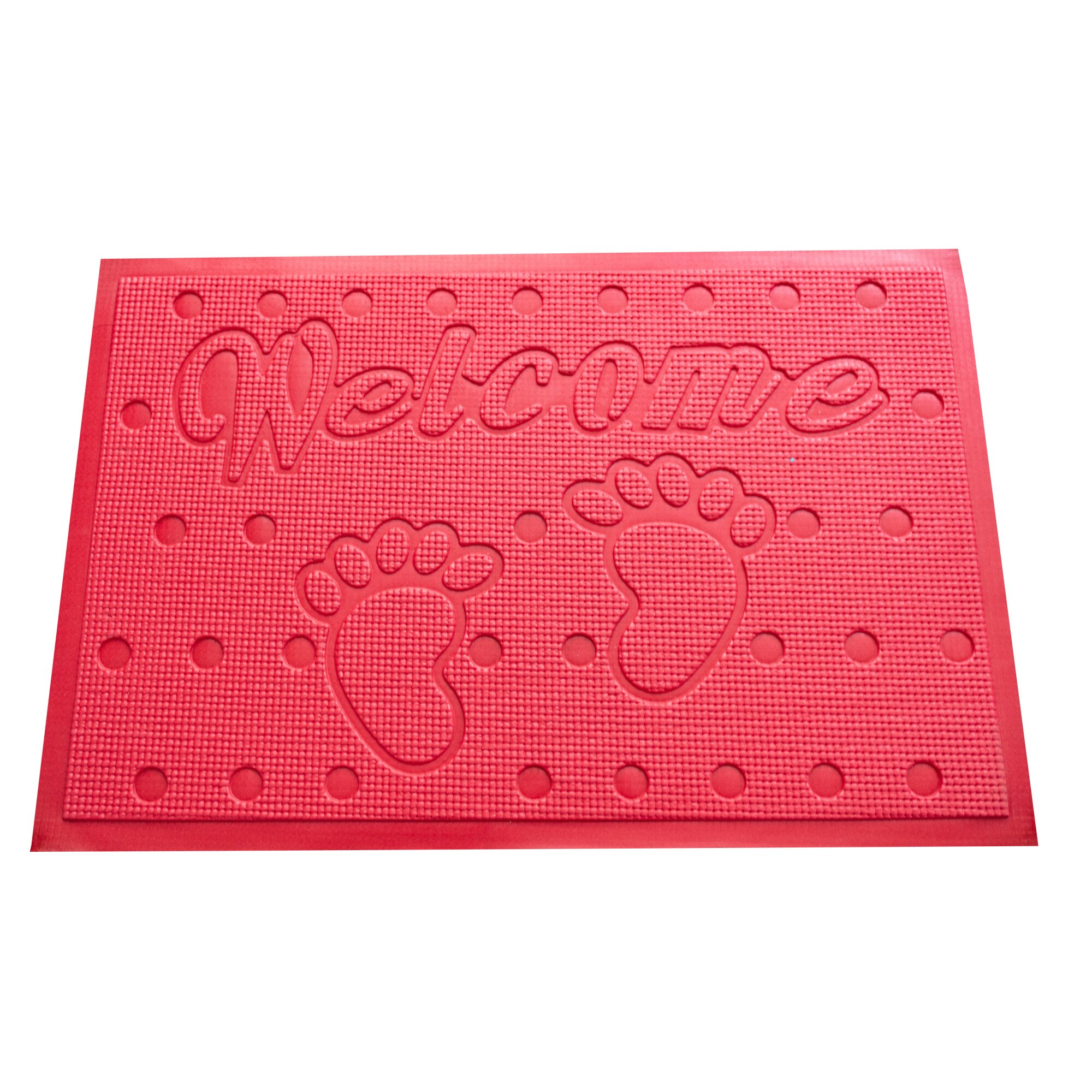 Covoras baie, antiderapant, 60x40cm, poliester, culoare rosu inchis, gramaj 200g