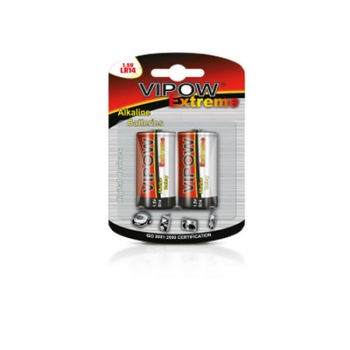 Set 2 baterii superalcaline extreme r14, 1,5V, blister, Vipow Set 2 baterii superalcaline extreme r14, 1,5V, blister, Vipow