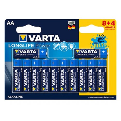 Set 12 baterii alcaline LR06 blister, AA, Varta