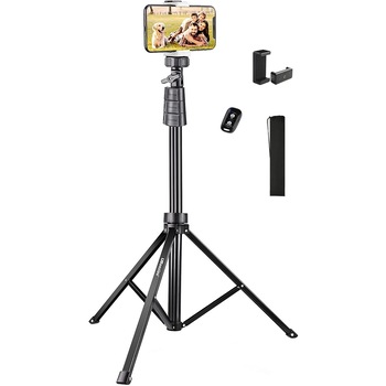 Trepied EvoSmart™ 4D Profesional, Pentru Telefon/Camera Foto, Telecomanda Bluetooth, Universal, Ajustabil, Husa Impermeabila, H45-130cm, Aluminiu, Negru Trepied EvoSmart™ 4D Profesional, Pentru Telefon/Camera Foto, Telecomanda Bluetooth, Universal, Ajustabil, Husa Impermeabila, H45-130cm, Aluminiu, Negru