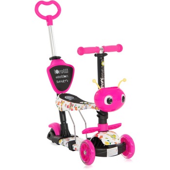 Trotineta Lorelli cu Scaunel pentru Copii Smart Plus, Colectia 2021, Pink Butterfly Trotineta Lorelli cu Scaunel pentru Copii Smart Plus, Colectia 2021, Pink Butterfly