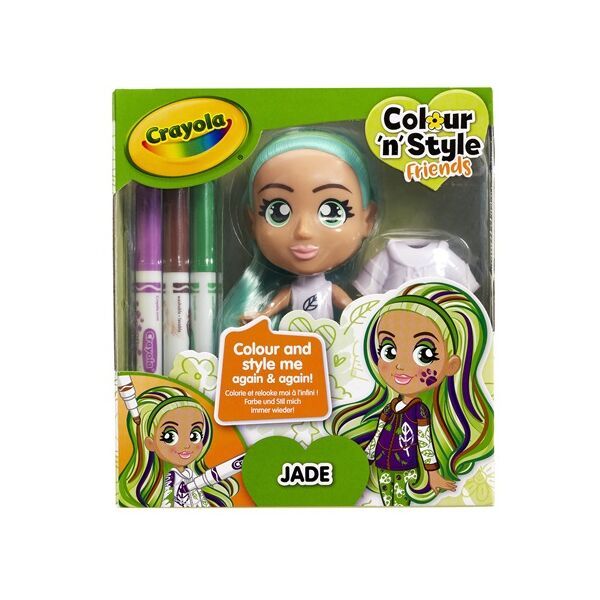 Set Papusa Crayola Color n Style lavabila ,Jade