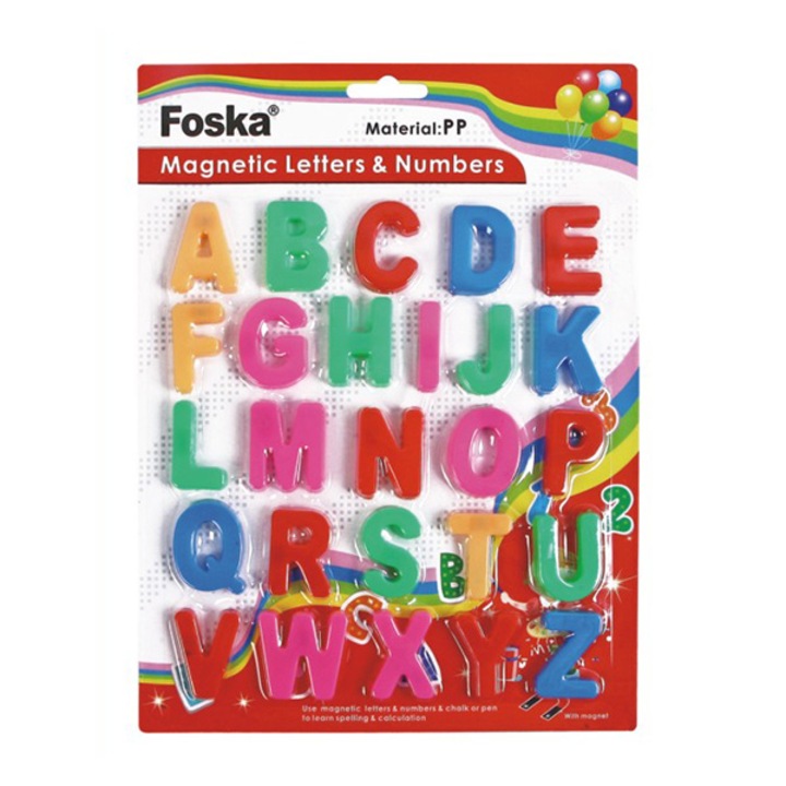Litere magnetice, Foska, 26 buc, Multicolor